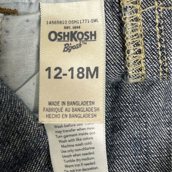 OshKosh B'gosh Overalls 12-18 Months Blue Jean Denim Farm - Picture 4 of 6